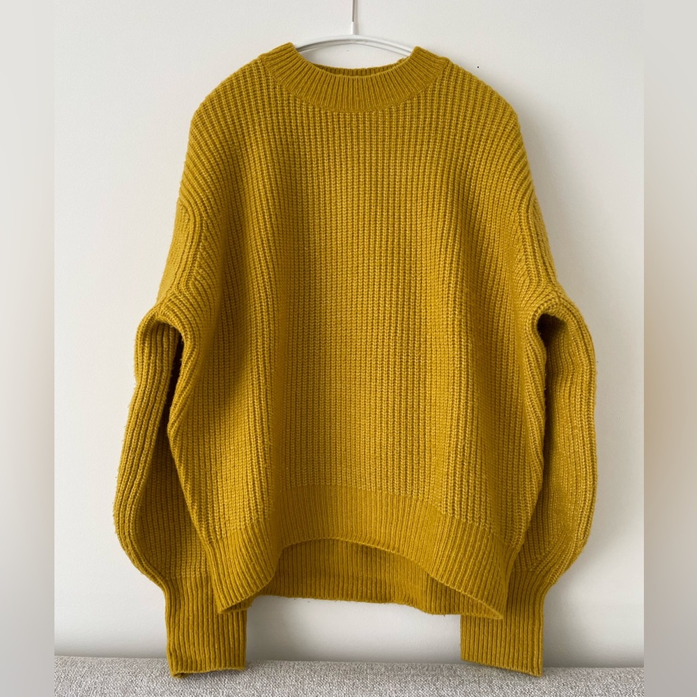 H&M Mustard Yellow Women's Crew Neck Sweater Size XS